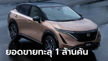 Nissan เผยยอดจำหน่ายรถยนต์ไฟฟ้าทั่วโลกทะลุ 1 ล้านคันแล้ว