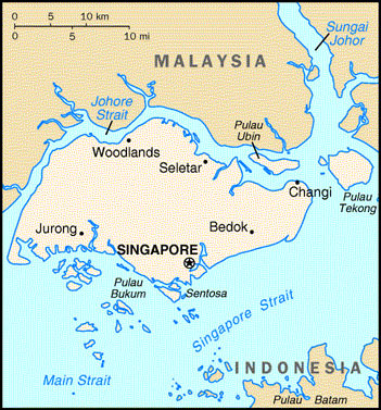 แผนที่ประเทศสิงคโปร์