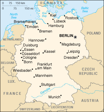แผนที่ประเทศเยอรมัน