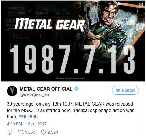 แฟนๆแห่ร่วมยินดี วันเกิดครบรอบ 30ปี! เกม Metal Gear