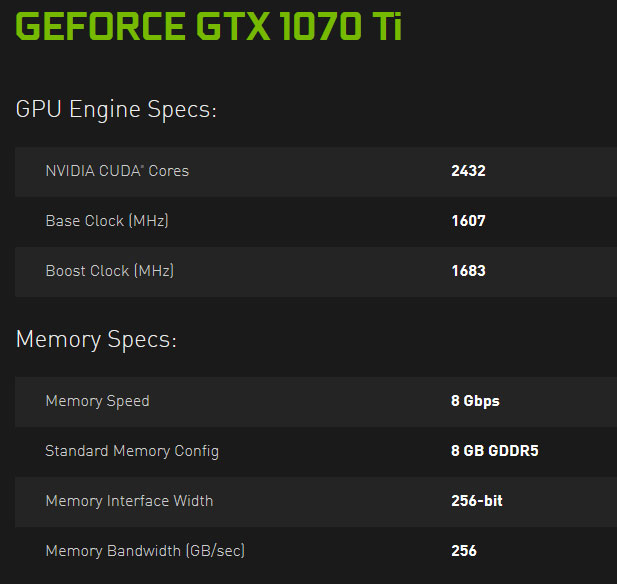 GeForce GTX 1070Ti