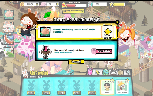 Rabbids Invasion กระต่ายจอมกวน มาป่วนบน Facebook แล้ว