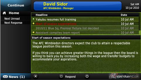 Football Manager Handheld 2011 คุมทีมฤดูกาลใหม่ บน PSP