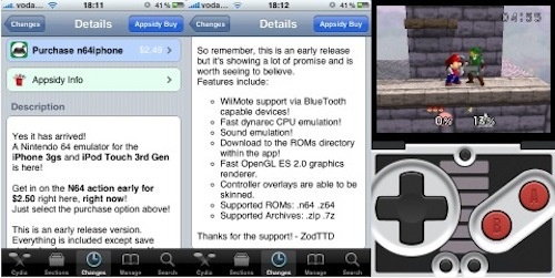 Cydia ปล่อยโปรแกรม Emu สำหรับเล่นเกม N64 บน iPhone