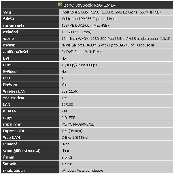 BenQ Joybook R56-L.M14