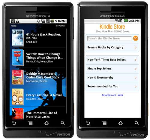 Kindle สำหรับมือถือ Android มาแล้ว