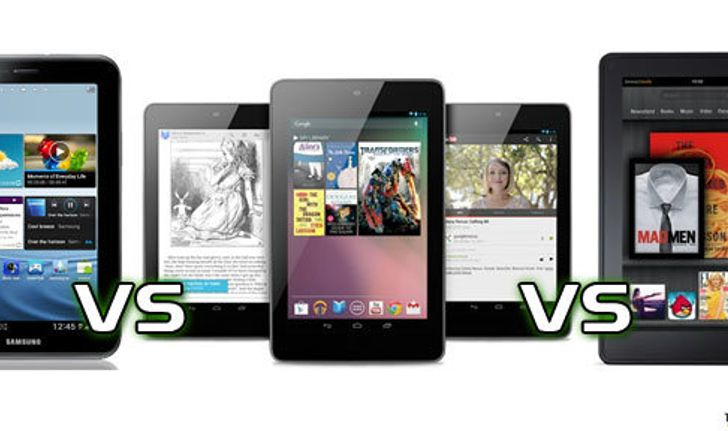 เปรียบเทียบ Nexus 7 vs Samsung Galaxy Tab 2 (7.0) และ Amazon Kindle Fire