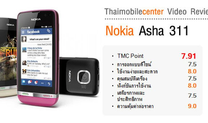 รีวิว Nokia Asha 311 เล็กกะทัดรัด คุณสมบัติครบครัน ในราคามิตรภาพ