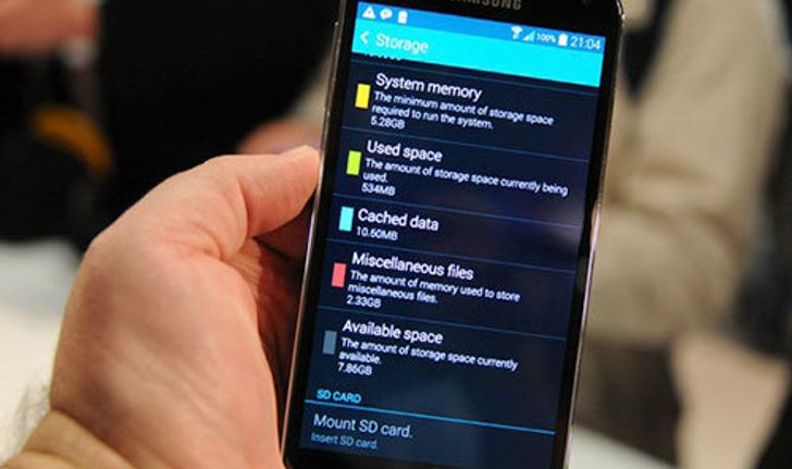 Galaxy S5 พบซอฟต์แวร์ กินพื้นที่ไปแล้วถึง 8GB