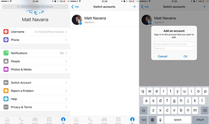 มาแล้วFacebook Messenger เปิดให้เล่นหลาย account บน iOS ได้แล้ว