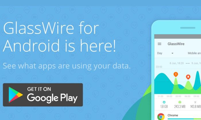 GlassWire โปรแกรมแสดงการใช้งาน Data ของมือถือ Android ที่คนใช้มือถือ Android ควรโหลด