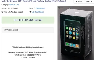 ปิดประมูล "iPhone รุ่นแรก" ในราคากว่า 2.2 ล้านบาท