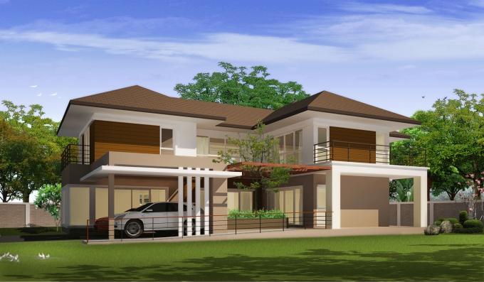 แบบบ้าน 2 ชั้น สไตล์ Modern Contemporary