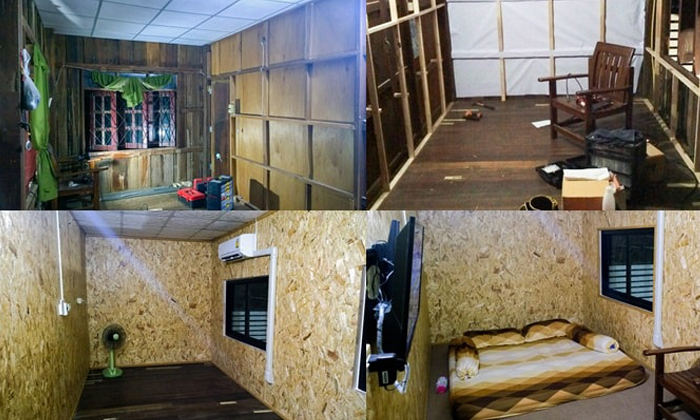 แปลงโฉมห้องนอนบ้านไม้เก่า เป็นห้องนอนโมเดิร์นด้วยแผ่นไม้อัด osb กั้นห้อง