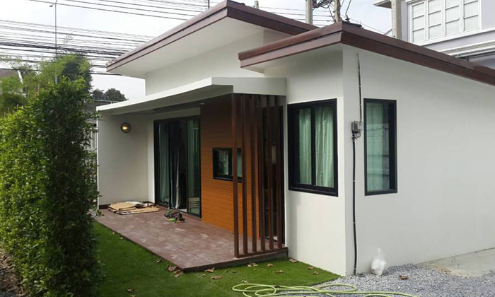 แบบบ้านน็อคดาวน์สไตล์โมเดิร์น รูปแบบใหม่ราคา 380,000 บาท