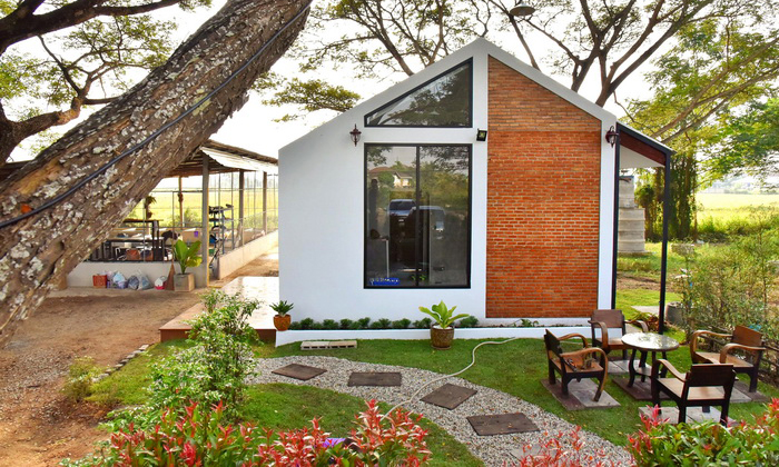 แบบบ้านชั้นเดียว สไตล์โมเดิร์นลอฟท์ ท่ามกลางธรรมชาติ งบประมาณ 450,000 บาท