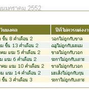 ฤกษ์แต่งงาน ประจำปี 2552