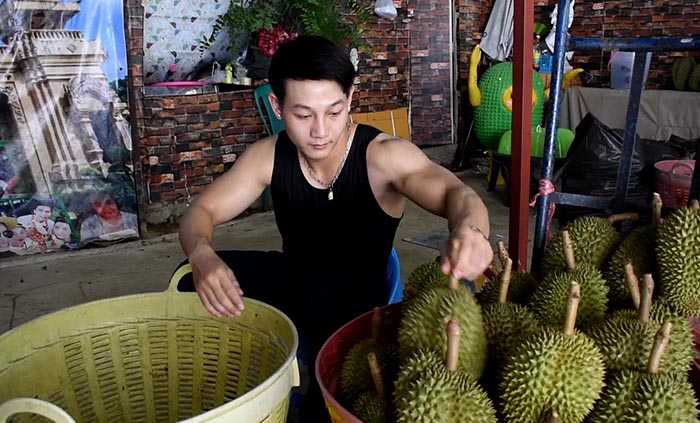 สุดแซ่บ!! พ่อค้าทุเรียนลับแลกล้ามใหญ่