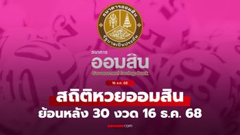 สถิติหวยออมสิน 16 ธันวาคม 2568 ผลสลากออมสิน 16/12/68