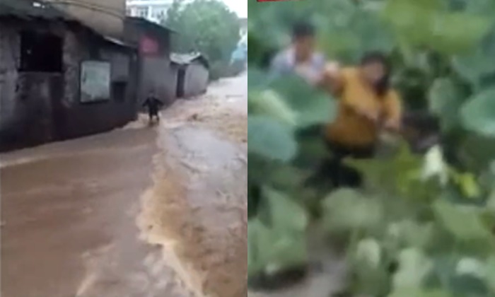 นาทีชีวิต เด็กนักเรียนจีนถูกน้ำท่วมพัดหาย เคราะห์ดีพลเมืองตามช่วยทัน
