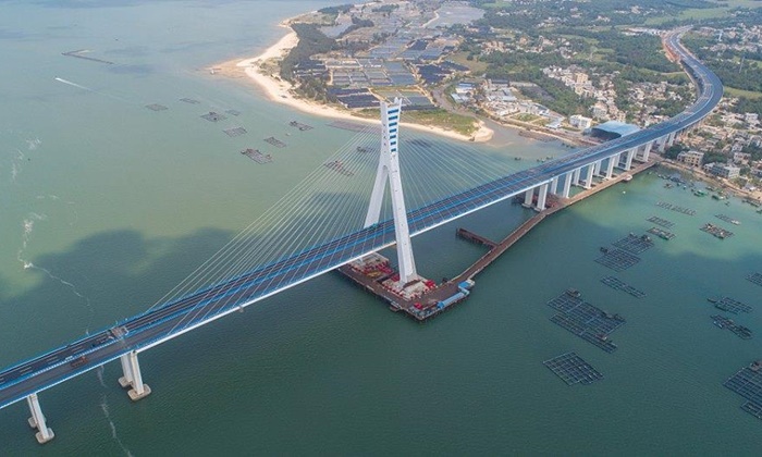 ใกล้เสร็จแล้ว “ไห่เหวิน” สะพานข้ามทะเลเหนือแนวรอยเลื่อนแผ่นดินไหว ที่แรกของจีน