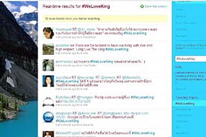 ข้อความทวิตเตอร์ WeLoveKing อันดับ1โลกครั้งแรก