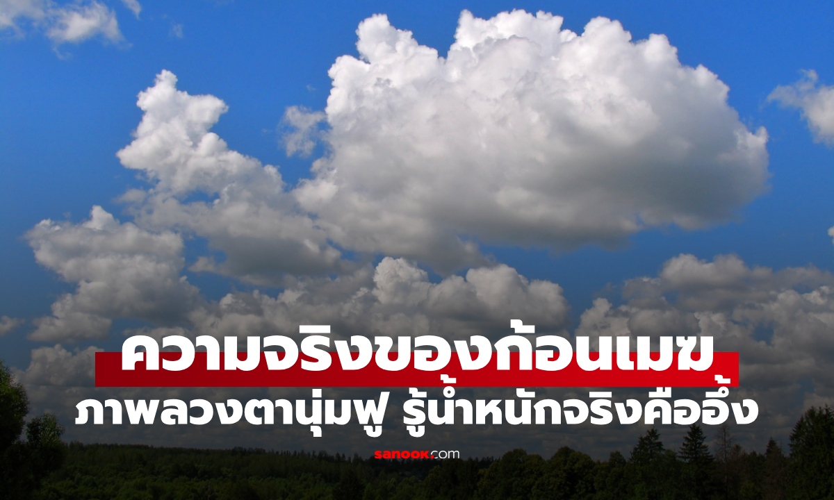 ภาพลวงตาของ "ก้อนเมฆ" ปุยสีขาวดูนุ่มฟู เผยน้ำหนักที่แท้จริง ช้างก็เทียบไม่ติด!