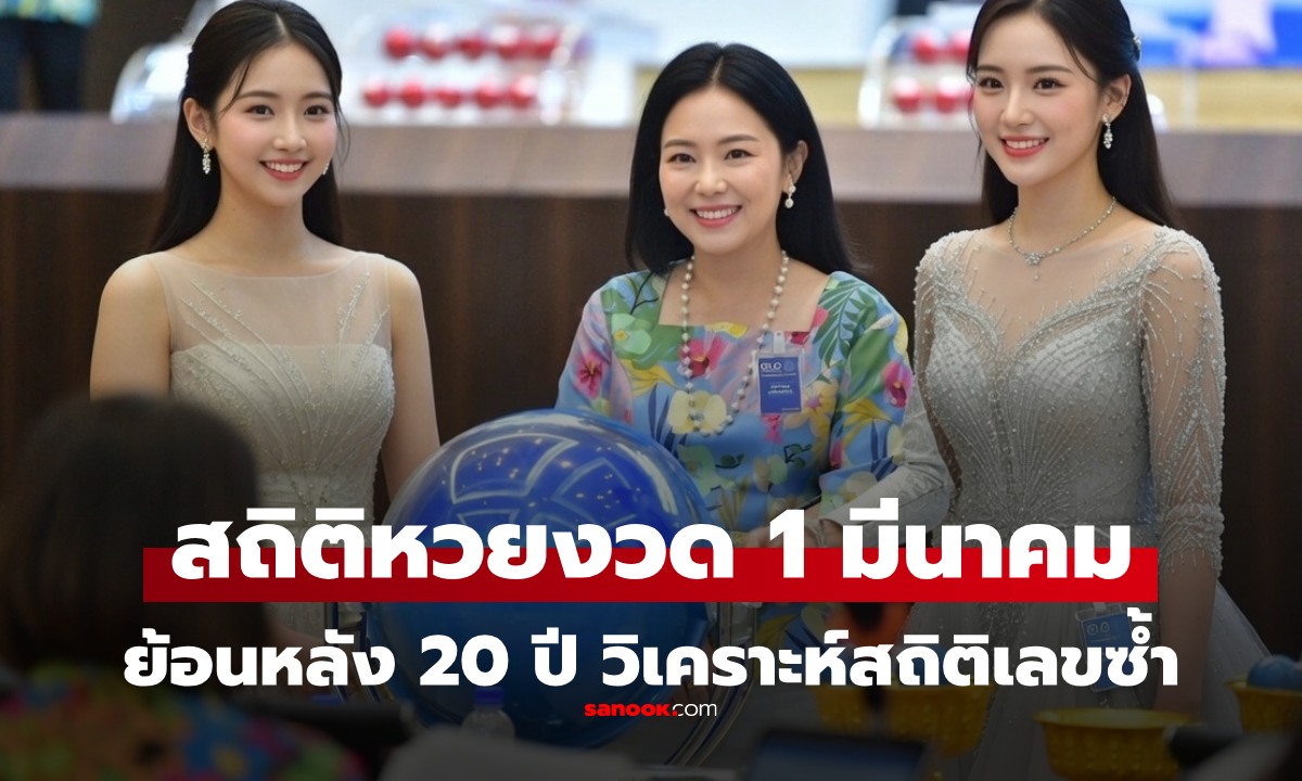 สถิติหวย 1 มี.ค. 69 (1 มีนาคม 2569) ย้อนหลัง 20 ปี เลขออกซ้ำ เลขเด่นงวดนี้ 1/3/69