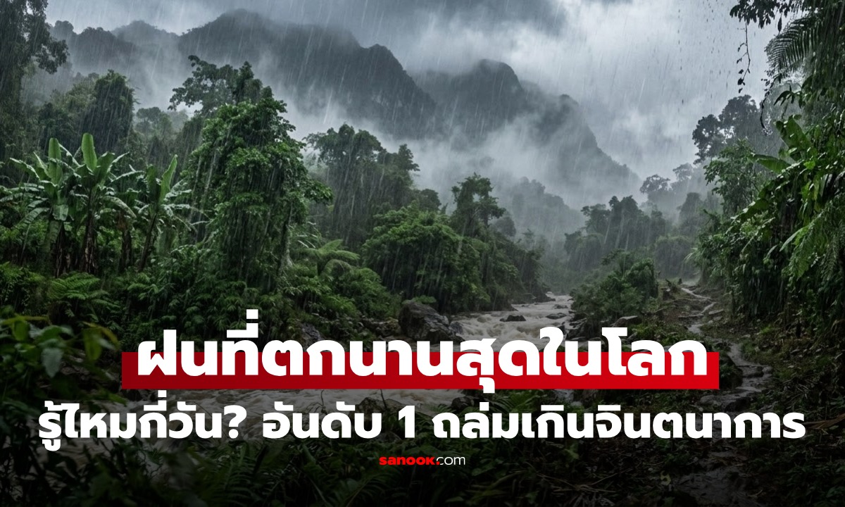 ต่อให้เรือโนอาห์ก็ไม่รอด! เปิดสถิติ "ฝนตกนานสุดในโลก" อันดับ 1 สุดโหดเกินบรรยาย