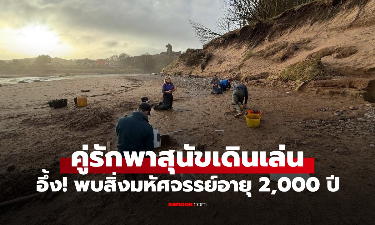 บังเอิญหรือปาฏิหาริย์? คู่รักพาหมาเดินเล่น พบสิ่งมหัศจรรย์อายุ 2,000 ปี บนชายหาด