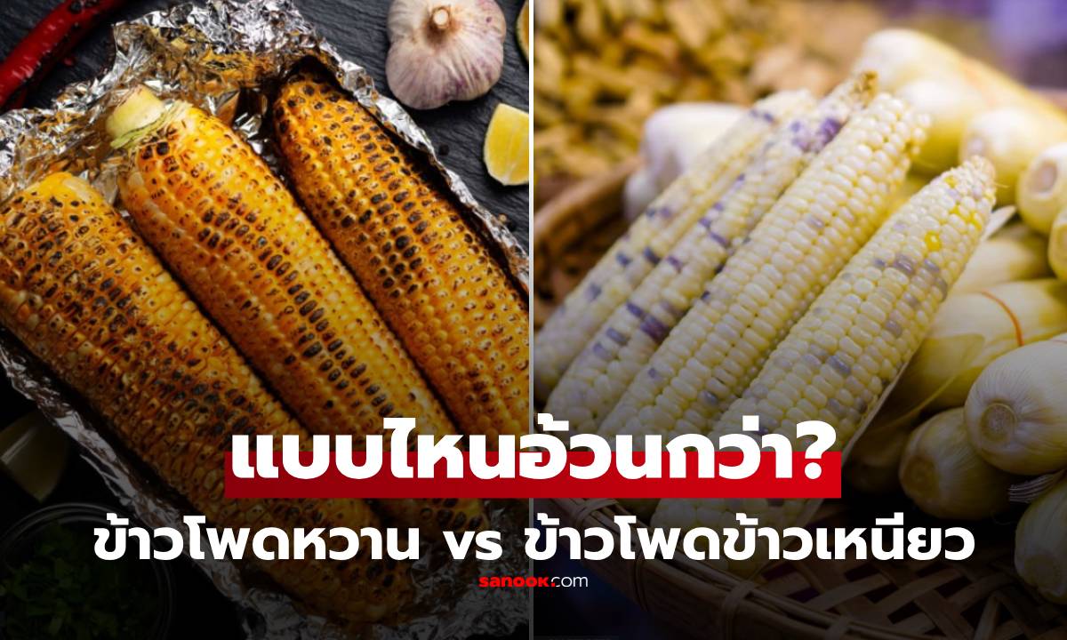 ข้าวโพดหวาน vs ข้าวโพดข้าวเหนียว แคลอรี่ต่างกันเท่าตัว! ลดอ้วนควรกินแบบไหน