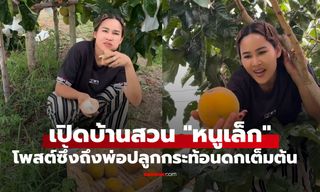 เปิดบ้านสวน "หนูเล็ก ก่อนบ่าย" ปลูกกระท้อนดกเต็มต้น ทำคิดถึงโพสต์ซึ้งถึงพ่อ