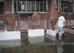 น้ำมูลทะลักท่วมพิพิธภัณฑ์-มิตรภาพน้ำลด