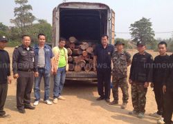 ทหาร-ตำรวจ-ป่าไม้อุบลจับมือตรวจยึดไม้พะยูง