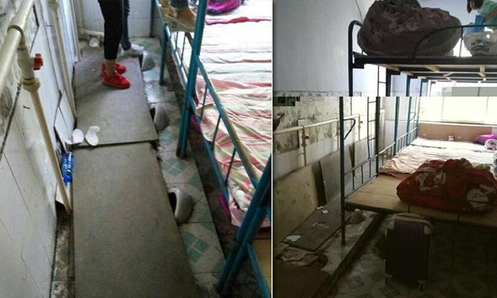 เห็นแล้วต้องอึ้ง! หอพักโรงเรียนจีน ใช้ห้องน้ำให้เด็กนอน
