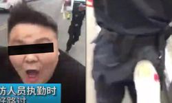 หนุ่มจีนพิเรนทร์ ย่องข้างหลัง..ถีบตำรวจหน่วยสวาท