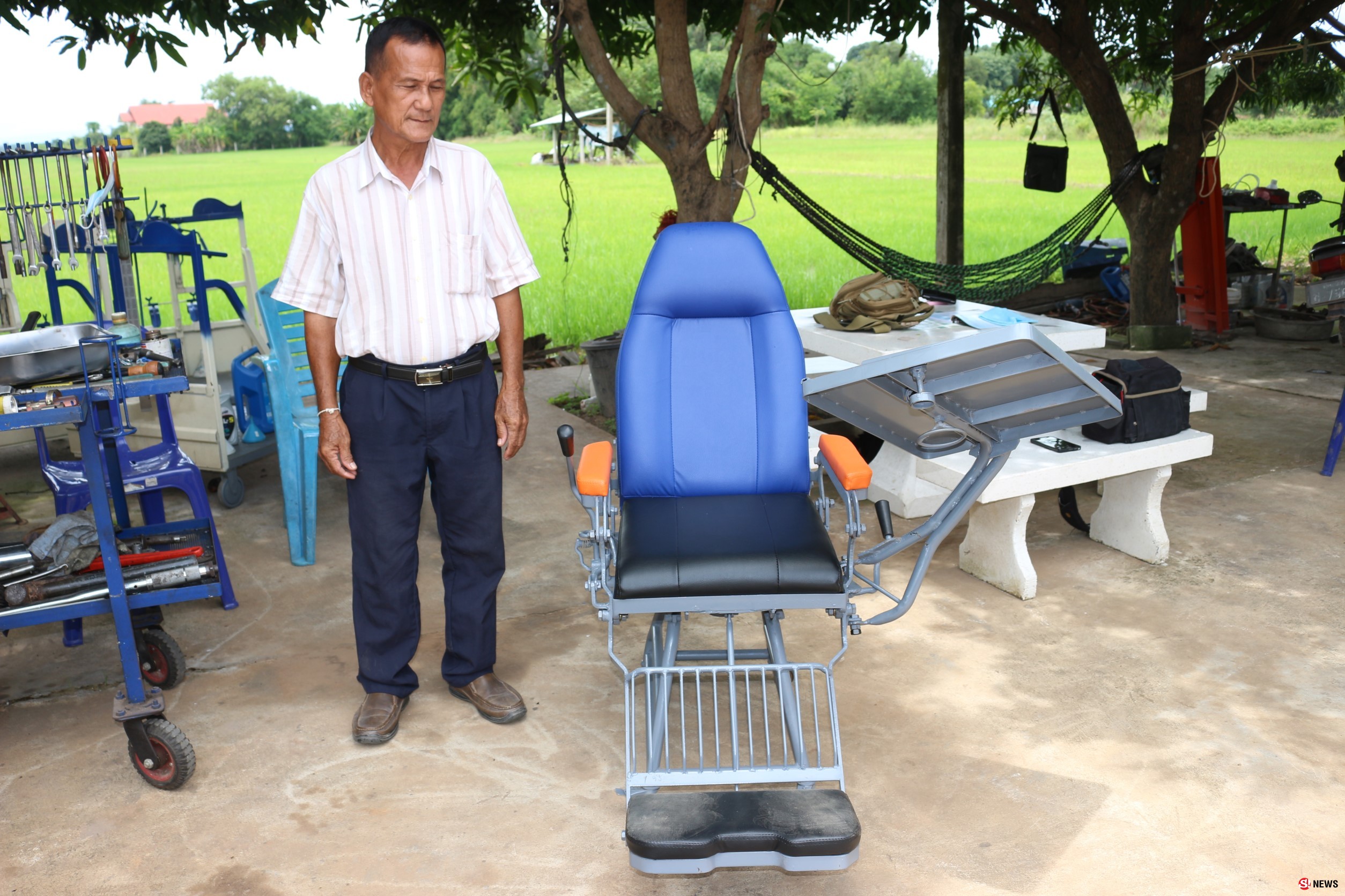 ถ้าคุณแน่อย่าแพ้ ป.4 ลุงวัย 67 ปี ประดิษฐ์เก้าอี้ช่วยผู้ป่วยหมอนรองกระดูก-ปรับเอนได้ 3 ระดับ 