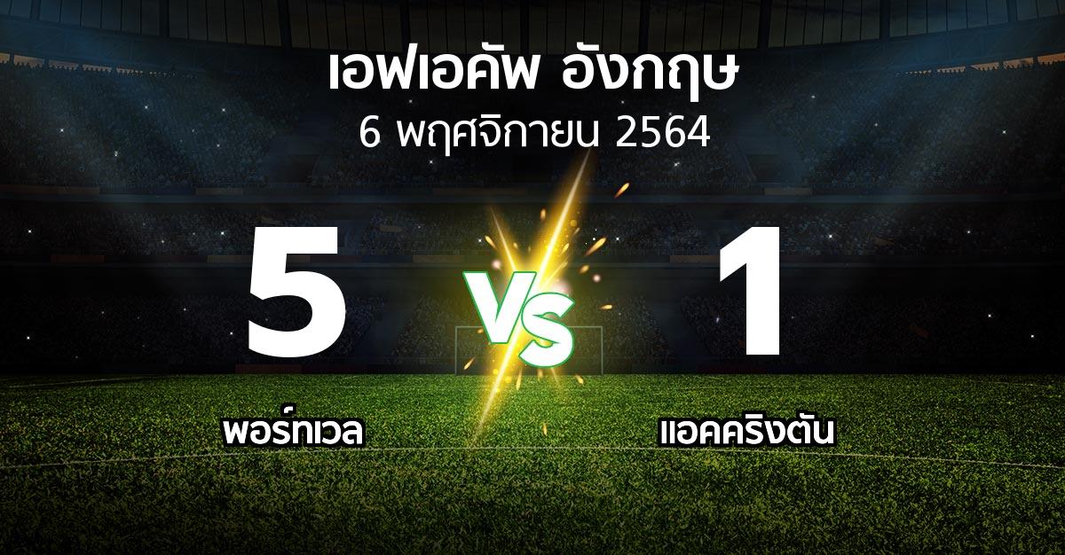 ผลบอล : พอร์ทเวล vs แอคคริงตัน (เอฟเอ คัพ 2021-2022)