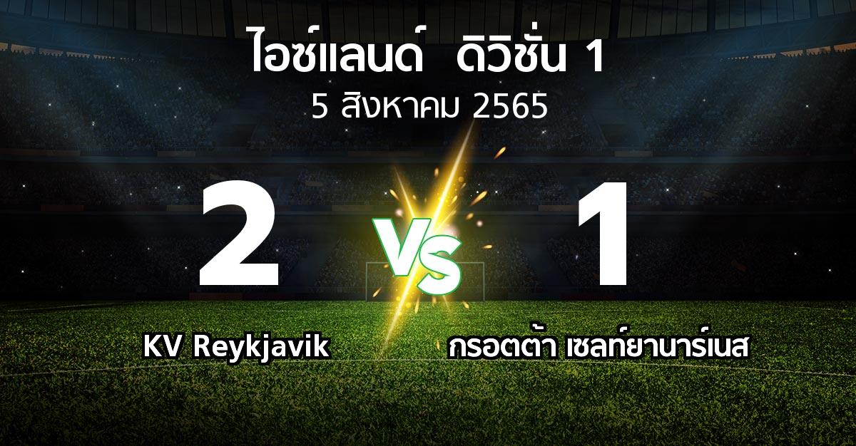 ผลบอล : KV Reykjavik vs กรอตต้า เซลท์ยานาร์เนส (ไอซ์แลนด์-ดิวิชั่น-1 2022)