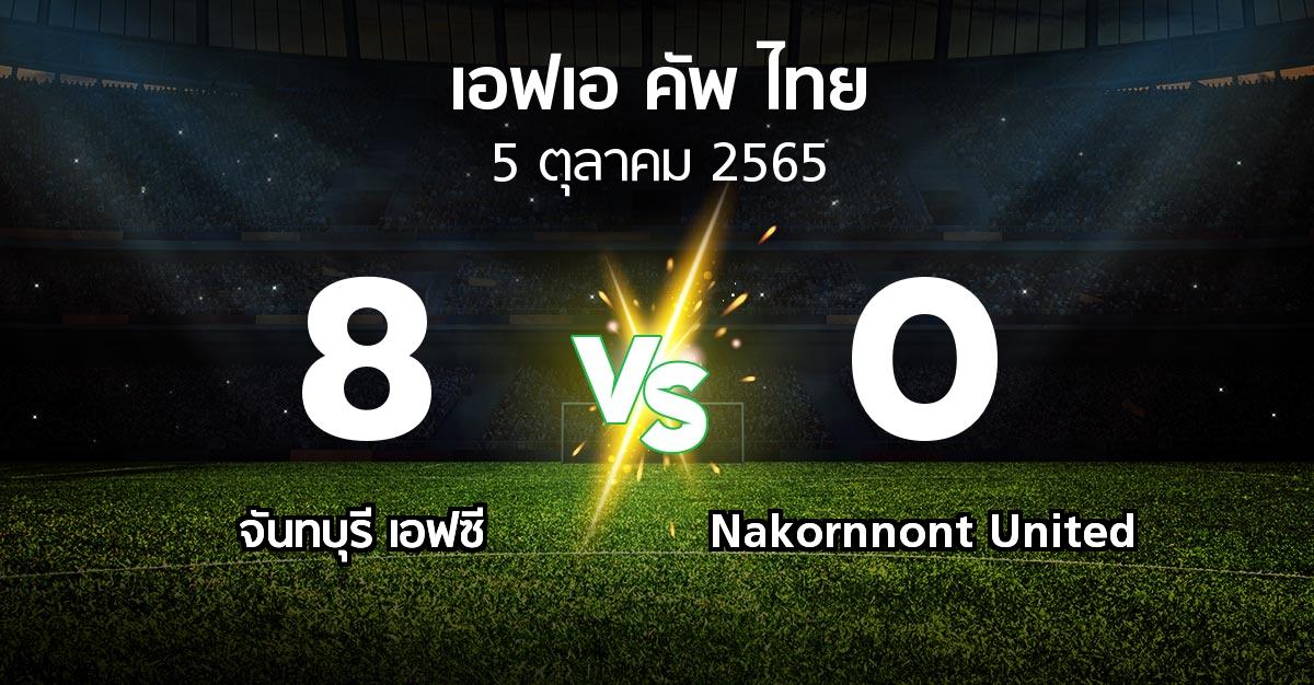ผลบอล : จันทบุรี เอฟซี vs Nakornnont United (ไทยเอฟเอคัพ 2022-2023)