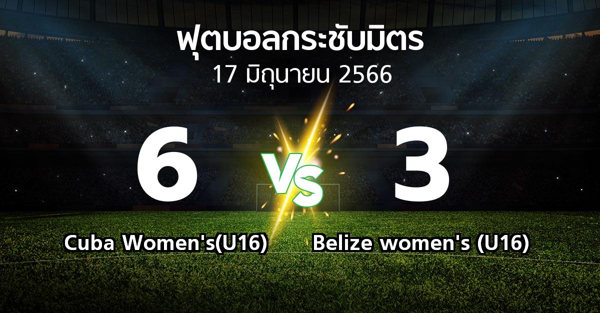 ผลบอล : Cuba Women's(U16) vs Belize women's (U16) (ฟุตบอลกระชับมิตร)