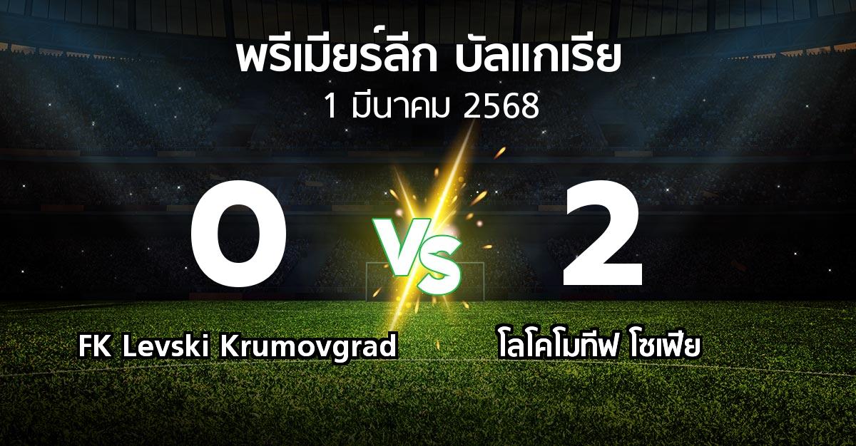 ผลบอล : FK Levski Krumovgrad vs โลโคโมทีฟ โซเฟีย (พรีเมียร์ลีก-บัลแกเรีย 2024-2025)
