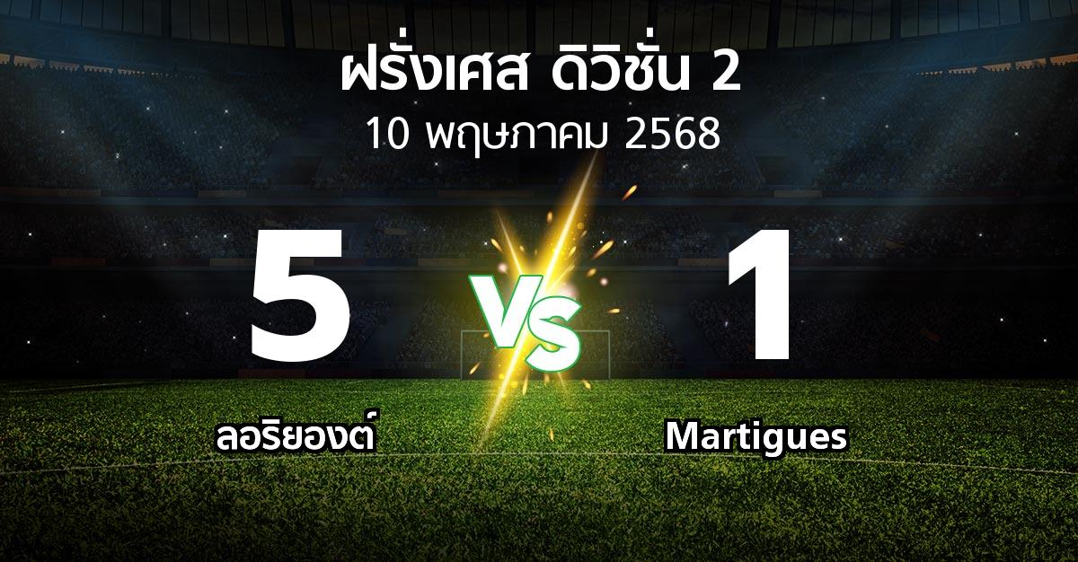 ผลบอล : ลอริยองต์ vs Martigues (ฝรั่งเศส-ดิวิชั่น-2 2024-2025)