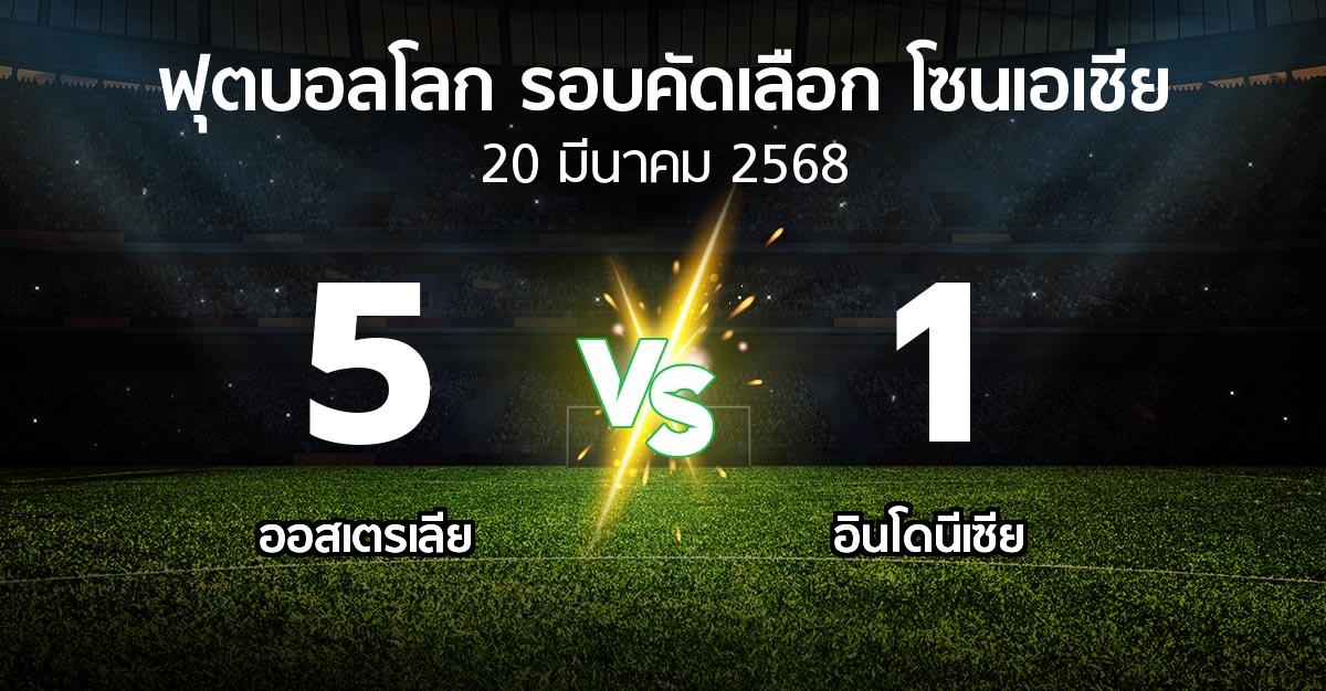 ผลบอล : ออสเตรเลีย vs อินโดนีเซีย (ฟุตบอลโลก-รอบคัดเลือก-โซนเอเชีย 2023-2025)