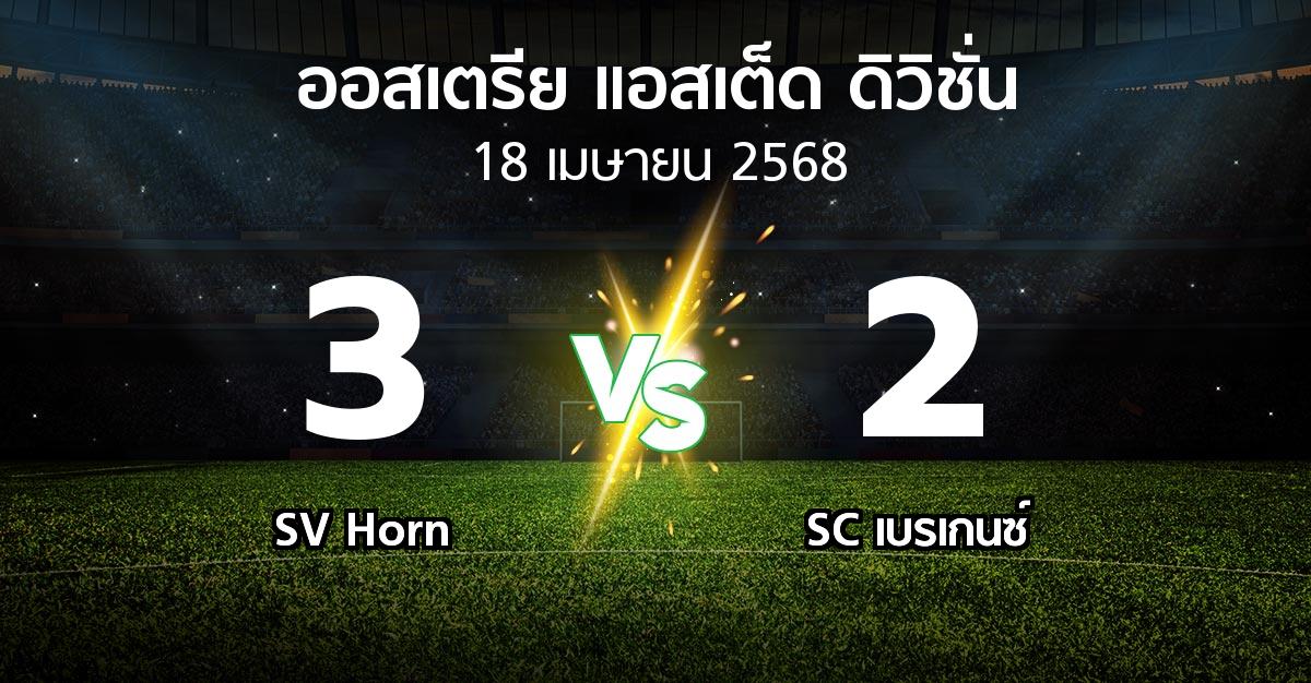 ผลบอล : SV Horn vs SC เบรเกนซ์ (ออสเตรีย-แอสเต็ด-ดิวิชั่น 2024-2025)