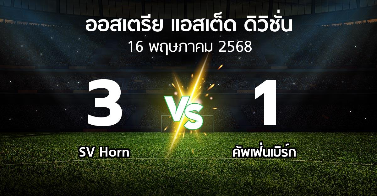 ผลบอล : SV Horn vs คัพเฟ่นเบิร์ก (ออสเตรีย-แอสเต็ด-ดิวิชั่น 2024-2025)