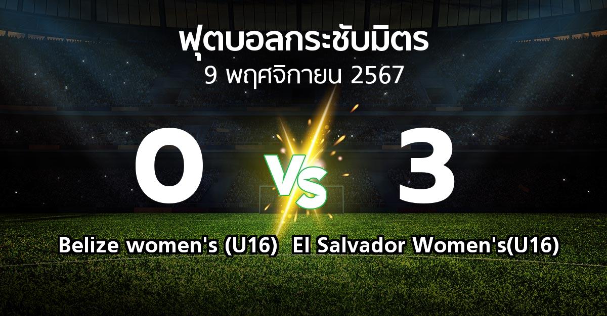 โปรแกรมบอล : Belize women's (U16) vs El Salvador Women's(U16) (ฟุตบอลกระชับมิตร)
