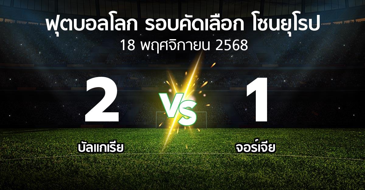 ผลบอล : บัลแกเรีย vs จอร์เจีย (ฟุตบอลโลก-รอบคัดเลือก-โซนยุโรป 2025-2026)