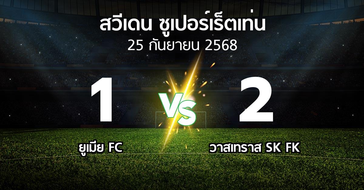 ผลบอล : ยูเมีย FC vs วาสเทราส SK FK (สวีเดน-ซูเปอร์เร็ตเท่น 2025)