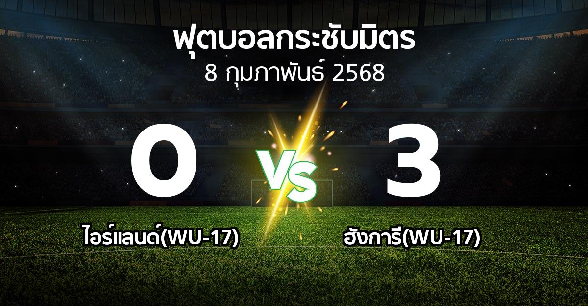 โปรแกรมบอล : ไอร์แลนด์(WU-17) vs ฮังการี(WU-17) (ฟุตบอลกระชับมิตร)